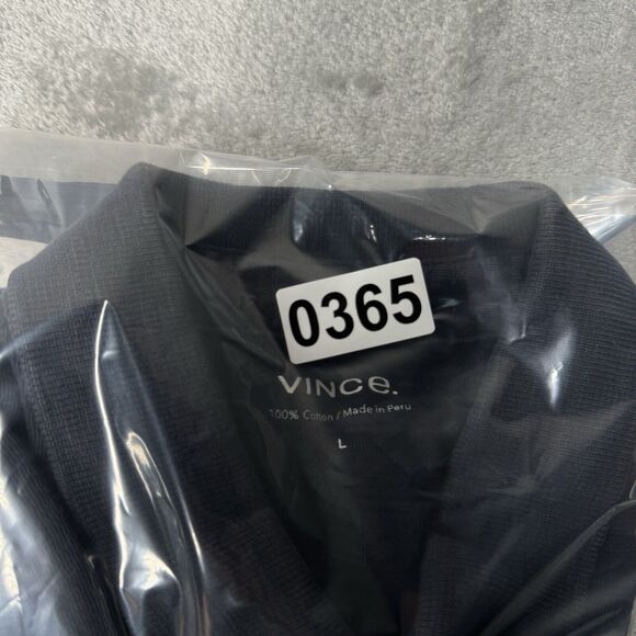 Vince Shirt Mens Large Black Polo Golf Office Preppy Neutral Minimal Athleisure - Picture 6 of 6